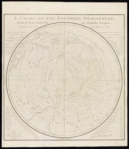 A Chart of the Southern Hemisphere; Showing the Tracks of Some of the Most Distinguished Navigators, by Captain James Cook by James Cook