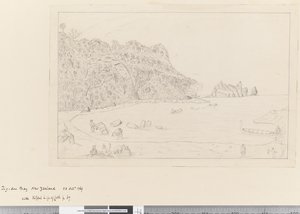 A View of the Watering Place Tegadoo Bay, New Zealand, 23 Oct 1769