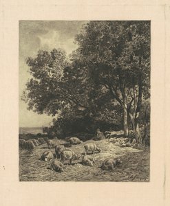 Landscape with Sheep by James David Smillie, after Charles Émile Jacque