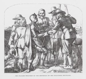 The Pilgrims Welcomed by the Shepherds on the Delectable Mountains by James Dawson Watson