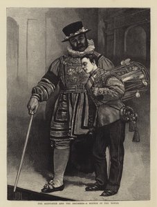 The Beefeater and the Drummer, a Sketch in the Tower by James Dromgole Linton