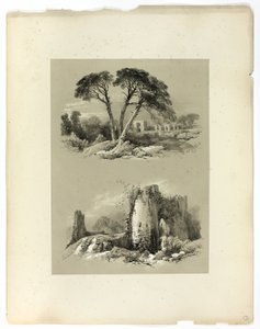 Frejus and Pennard Castle, from Picturesque Selections by James Duffield Harding
