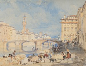 Ponte Santa Trinita, Florence, before 1832 by James Duffield Harding