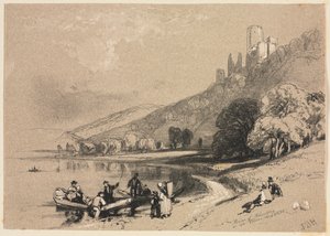 Sketches at Home and Abroad: Ruins of Schonberg on the Rhine by James Duffield Harding
