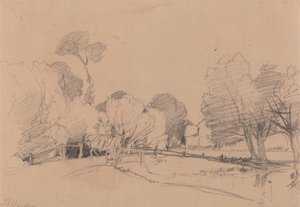 Willows by a Stream, Horse and Cart Crossing Bridge by James Duffield Harding