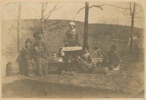 Albumen Print of Enslaved Women and Their Children Near Alexandria, Dec 2, 1861 to Mar 10, 1862 by James E. Larkin