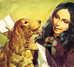 Elizabeth Barrett Browning and Her Cocker Spaniel Flush by James Edwin McConnell