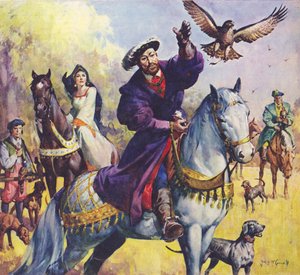 King Henry VIII and Anne Boleyn hunting