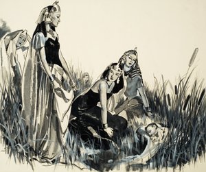 Moses is found among the bullrushes