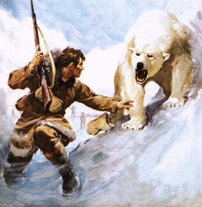 Vilhjalmar Stefansson Being Attacked by a Polar Bear by James Edwin McConnell
