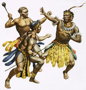 Zulu Chief Shaka Being Attacked
