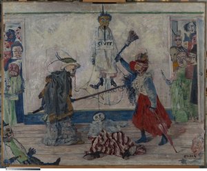 Skeletons Fighting over the Body of a Hanged Man by James Ensor