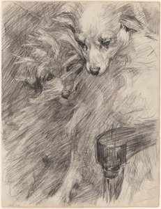Two Dogs in an Armchair by James Ensor