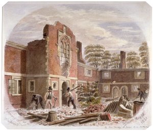 Men demolishing St Peter