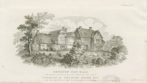 Shelton Old Hall: Steel Engraving by James Flewitt Mullock