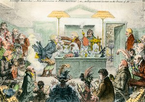 English satire on science: new discoveries in pneumatic materials