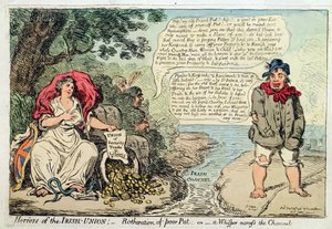 Horrors of the Irish Union: Botheration of Poor Pat, or A Whisper across the Channel, published by Hannah Humphrey