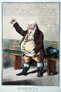 Independence, or Tyrwhitt Jones, published by Hannah Humphrey in 1799 by James Gillray