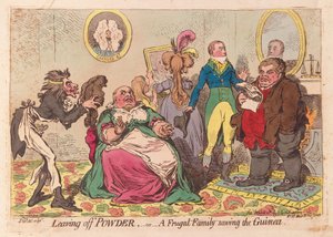 Leaving off Powder, or a Frugal Family saving the Guinea, pub. 1795