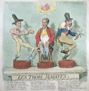 Les Trois Magots, published by Hannah Humphrey in 1791 by James Gillray