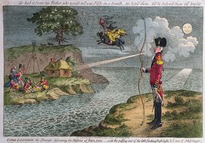 Lord Longbow the Alarmist, Discovering the Miseries of Ireland by James Gillray