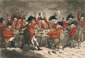 Loyal Souls, or A Peep into the Mess Room at St. James, published by Hannah Humphrey in 1797