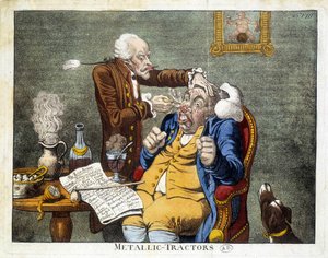 Man getting the buttons removed from the face by James Gillray