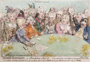 Modern Hospitality, or A Friendly Party in High Life, published by Hannah Humphrey in 1792