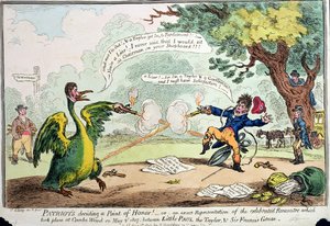 Patriots Deciding a Point of Honour! or An exact representation of the Rencontre which took place at Coombe Wood on May 2nd 1807 between Little Paul the Taylor and Sir Francis Goose
