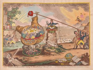 Political Mathematicians Shaking the Board bottomed Hemispheres, pub. 1807