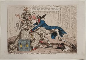 Political Ravishment, or The Old Lady of Threadneedle Street in danger!, published by Hannah Humphrey, 1797