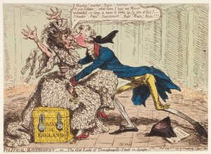 Political Ravishment, or the Old Lady of Threadneedle Street in Danger!, 1797