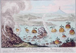 The Apples and the Horse-Turds, or Buonaparte Among the Golden Pippins by James Gillray