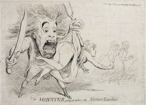 The Monster Going to Take His Afternoon Luncheon, published by Hannah Humphrey in 1790