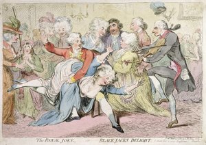 The Royal Joke, or Black Jacks Delight, published by S.W. Fores in 1788 by James Gillray