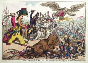 The State of War, or The Monkey Race in Danger, published by Hannah Humphrey in 1799 by James Gillray