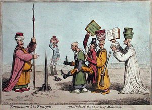 Theologie a la Turque, The Pale of the Church Mahomet, published by Hannah Humphrey in 1799