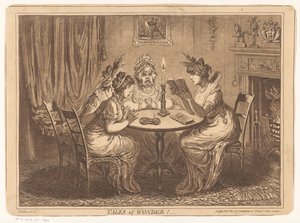 Woman Reading a Horror Novel by James Gillray