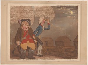 William Pitt and John Bull Fear an Invasion by James Gillray