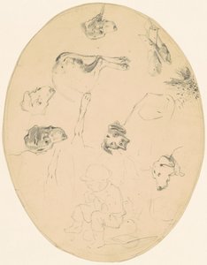 Studies of Dogs and a Seated Boy by James Goodwyn Clonney