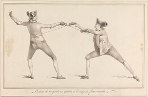 Position of the Guard in Quarte, and the Flanconnade Strike