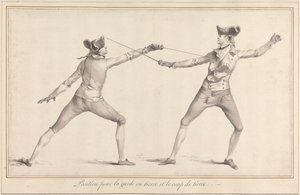 Position for the Guard in Tierce and the Tierce Strike by James Gwin