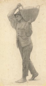 Man Carrying Basket of Earth