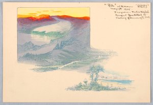 Three Landscapes, Printed Proof for Design for Washington Board of Trade Dinner, May 13, 1908