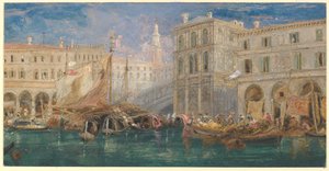 The Orange Market, with the Rialto Bridge Beyond, Venice by James Holland