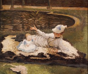 Mrs. Newton with a Child by a Pool