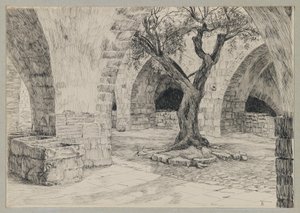 Out-building of the Armenian Convent, Jerusalem, illustration from The Life of Our Lord Jesus Christ by James Jacques Joseph Tissot