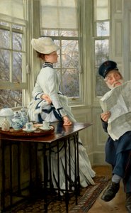 Reading the News, 1874 by James Jacques Joseph Tissot