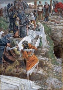 The Body of Jesus Carried to the Anointing Stone, illustration for The Life of Christ