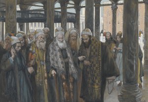 The Chief Priests Take Counsel Together, illustration from The Life of Our Lord Jesus Christ by James Jacques Joseph Tissot